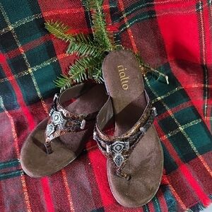 Rialto Women's Embellished Brown Sandals